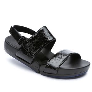 Figs by Figueroa Figulous black patent leather futuristic chunky sole sandals 11